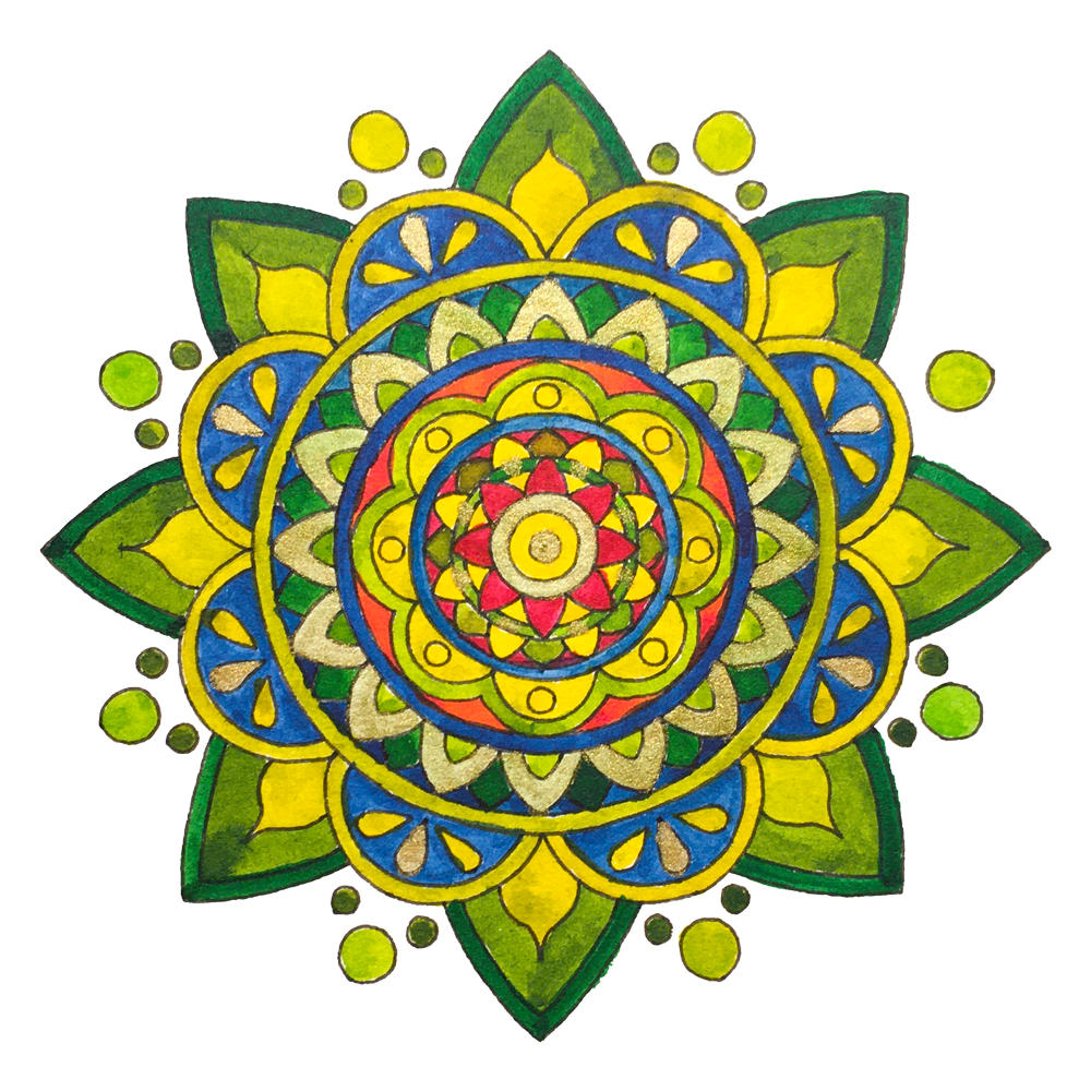 handcoloriertes Mandala Unikat